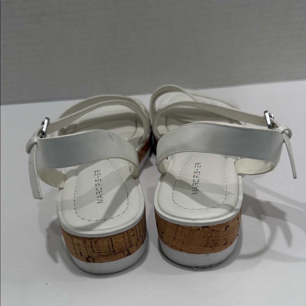 Marc Fisher White Strappy Sandals Size 7 - Picture 7 of 11